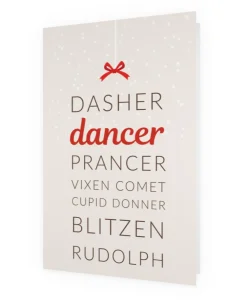 Outlet Dancewear Nation Christmas Card | Dasher Dancer Prancer
