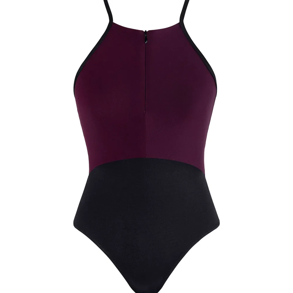 Clearance Energetiks Isabelle Zip Leotard | Wine (Adult)