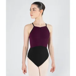 Clearance Energetiks Isabelle Zip Leotard | Wine (Adult)