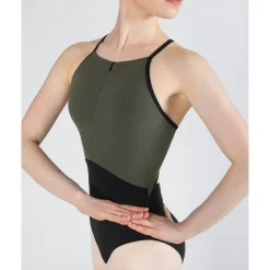 Discount Energetiks Isabelle Zip Leotard | Khaki (Adult)
