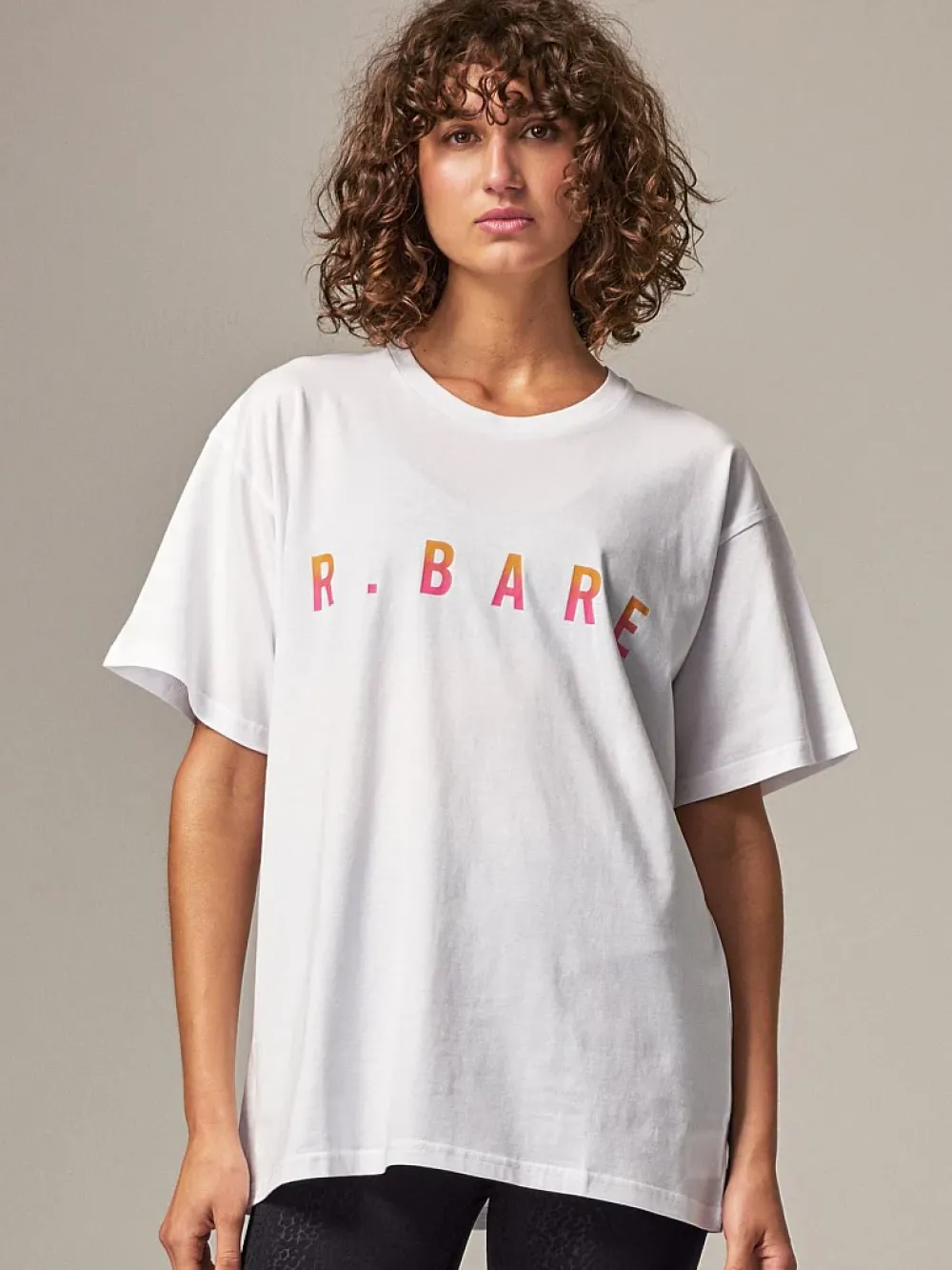 Clearance Running Bare SALE | Hollywood 90's Tee | White Rainbow (Adult)