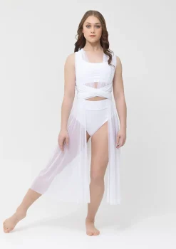 Outlet Studio 7 Convertible Mesh Overdress | White