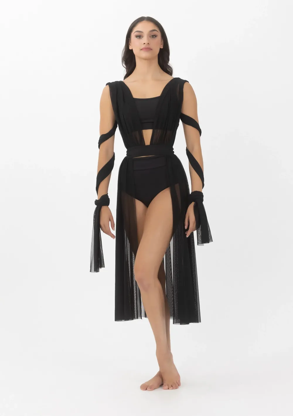 Best Studio 7 Convertible Mesh Overdress | Black