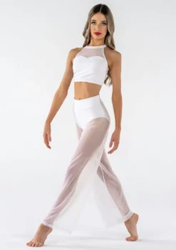 Fashion Studio 7 Mesh Performance Crop | White