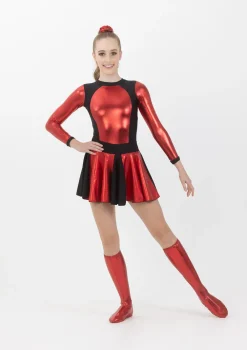 Hot Studio 7 Metallic Cheer Skirt | Red
